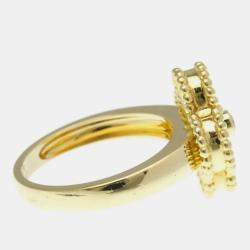 Pre Owned Van Cleef & Arpels Vintage Alhambra 18K Yellow Gold, Diamond, Mother of Pearl Ring EU 52