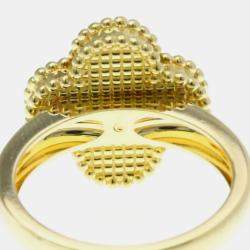 Pre Owned Van Cleef & Arpels Vintage Alhambra 18K Yellow Gold, Diamond, Mother of Pearl Ring EU 52