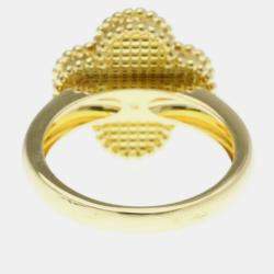 Pre Owned Van Cleef & Arpels Vintage Alhambra 18K Yellow Gold, Diamond, Mother of Pearl Ring EU 52