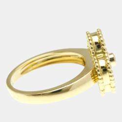 Pre Owned Van Cleef & Arpels Vintage Alhambra 18K Yellow Gold, Diamond, Mother of Pearl Ring EU 51