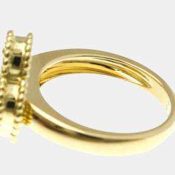 Pre Owned Van Cleef & Arpels Vintage Alhambra 18K Yellow Gold, Diamond, Mother of Pearl Ring EU 51