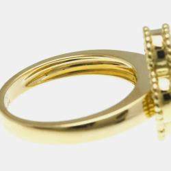 Pre Owned Van Cleef & Arpels Vintage Alhambra 18K Yellow Gold, Diamond, Mother of Pearl Ring EU 51