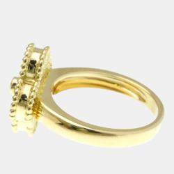 Pre Owned Van Cleef & Arpels Vintage Alhambra 18K Yellow Gold, Diamond, Mother of Pearl Ring EU 51