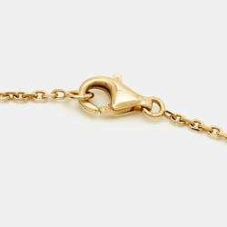 Pre Owned Van Cleef & Arpels Vintage Alhambra Mother of Pearl 18k Yellow Gold Necklace