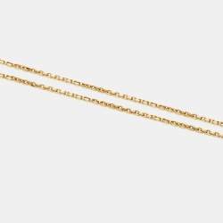 Pre Owned Van Cleef & Arpels Vintage Alhambra Mother of Pearl 18k Yellow Gold Necklace