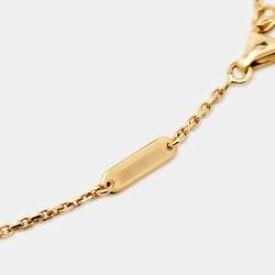 Pre Owned Van Cleef & Arpels Vintage Alhambra Carnelian 18k Yellow Gold Necklace