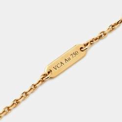 Pre Owned Van Cleef & Arpels Vintage Alhambra Carnelian 18k Yellow Gold Necklace