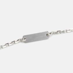 Pre Owned Van Cleef & Arpels Vintage Alhambra Chalcedony 18k White Gold Pendant Necklace