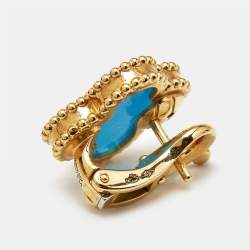 مملوكة مسبقًا أقراط فان كليف آند أربلز فينتاج ألهمبرا عقيق ذهب  أصفر عيار 18