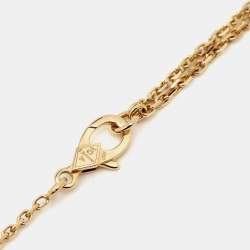 Pre Owned Van Cleef & Arpels Vintage Alhambra Malachite 18k Yellow Gold Necklace