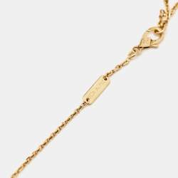 Pre Owned Van Cleef & Arpels Vintage Alhambra Malachite 18k Yellow Gold Necklace