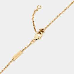 Pre Owned Van Cleef & Arpels Vintage Alhambra Malachite 18k Yellow Gold Necklace