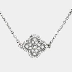 Pre Owned Van Cleef & Arpels Sweet Alhambra Diamonds 18k White Gold Bracelet