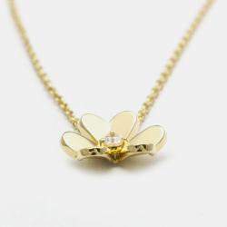 Pre Owned Van Cleef & Arpels Frivole Mini 18K Yellow Gold Diamond Necklace