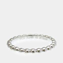 Pre Owned Van Cleef & Arpels Perlee 18K White Gold Ring EU 52
