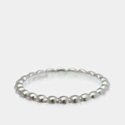 Pre Owned Van Cleef & Arpels Perlee 18K White Gold Ring EU 52