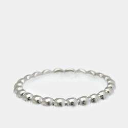 Pre Owned Van Cleef & Arpels Perlee 18K White Gold Ring EU 52
