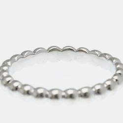 Pre Owned Van Cleef & Arpels Perlee 18K White Gold Ring EU 52