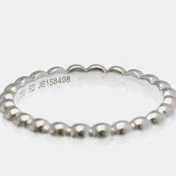 Pre Owned Van Cleef & Arpels Perlee 18K White Gold Ring EU 52