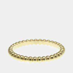 Pre Owned Van Cleef & Arpels Perlee Mini 18K Yellow Gold Ring EU 52