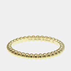 Pre Owned Van Cleef & Arpels Perlee Mini 18K Yellow Gold Ring EU 52