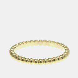 Pre Owned Van Cleef & Arpels Perlee Mini 18K Yellow Gold Ring EU 52