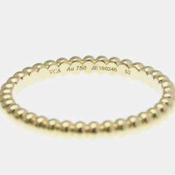 Pre Owned Van Cleef & Arpels Perlee Mini 18K Yellow Gold Ring EU 52