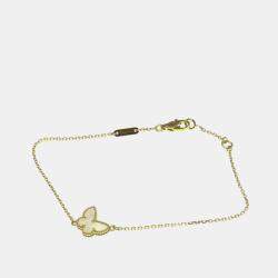 Pre Owned Van Cleef & Arpels Butterfly Sweet Alhambra 18K Yellow Gold, Mother of Pearl Bracelet