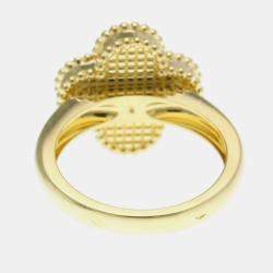 Pre Owned Van Cleef & Arpels Vintage Alhambra 18K Yellow Gold Ring EU 52