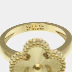 Pre Owned Van Cleef & Arpels Vintage Alhambra 18K Yellow Gold Ring EU 52
