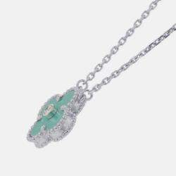 Pre Owned Van Cleef & Arpels Limited Edition Vintage Alhambra 18K White Gold Diamond Necklace