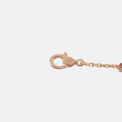 Pre Owned Van Cleef & Arpels Vintage Alhambra 18K Rose Gold and Grey Mother of Pearl  Pendant Necklace 