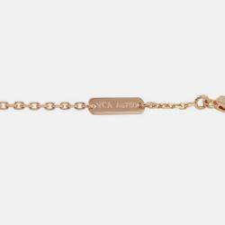 Pre Owned Van Cleef & Arpels Vintage Alhambra 18K Rose Gold and Grey Mother of Pearl  Pendant Necklace 