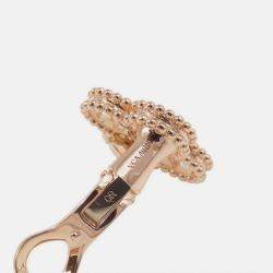 Pre Owned Van Cleef & Arpels Vintage Alhambra Diamond 18K Rose Gold Earrings