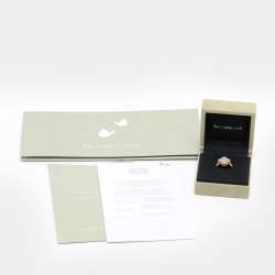 Pre Owned Van Cleef & Arpels Vintage Alhambra Diamond Mother of Pearl 18K Yellow Gold Ring Size 57