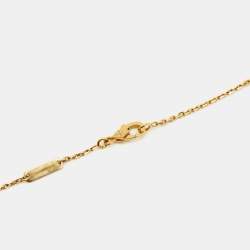 Pre Owned Van Cleef & Arpels Vintage Alhambra Malachite 18k Yellow Gold Necklace