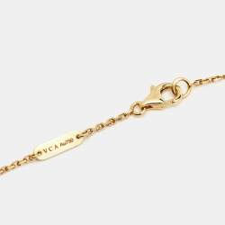 Pre Owned Van Cleef & Arpels Vintage Alhambra Onyx 18k Yellow Gold Necklace