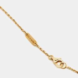 Pre Owned Van Cleef & Arpels Vintage Alhambra Onyx 18k Yellow Gold Necklace