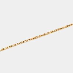 Pre Owned Van Cleef & Arpels Vintage Alhambra Onyx 18k Yellow Gold Necklace