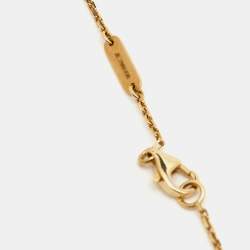 Pre Owned Van Cleef & Arpels Vintage Alhambra Onyx 18k Yellow Gold Necklace