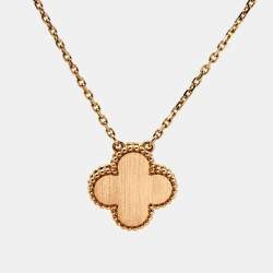 Pre Owned Van Cleef & Arpels Vintage Alhambra Limited Edition 2011 Carnelian Diamond 18k Rose Gold Holiday Pendant