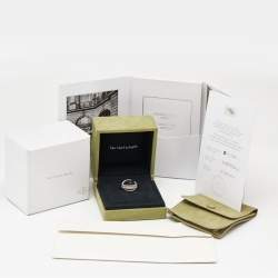 Pre Owned Van Cleef & Arpels Perlée Diamonds Duo 18k White Gold Ring Size 52