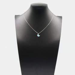 Pre Owned Van Cleef & Arpels Lucky Alhambra Butterfly 18K Turquoise Pendant Necklace