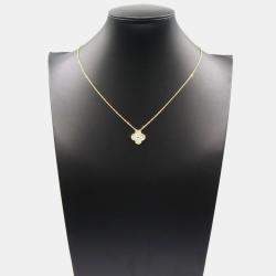 Pre Owned Van Cleef & Arpels Vintage Alhambra 18K Yellow Gold Diamond Necklace