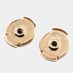 Pre Owned Van Cleef & Arpels Sweet Alhambra Effeuillage 18K Rose Gold Carnelian Earrings