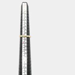 Pre Owned Van Cleef & Arpels Vintage Alhambra 18K Yellow Gold, Diamond, Mother of Pearl Ring EU 49