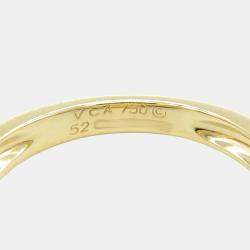 Pre Owned Van Cleef & Arpels Vintage Alhambra 18K Yellow Gold, Diamond, Mother of Pearl Ring EU 49