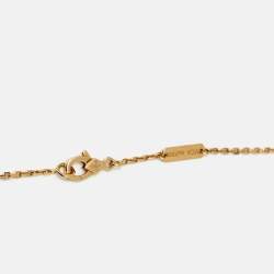 Pre Owned Van Cleef & Arpels Lucky Alhambra Butterfly Mother of Pearl 18k Yellow Gold Necklace