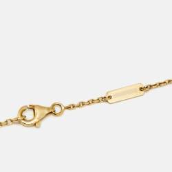 Pre Owned Van Cleef & Arpels Vintage Alhambra Mother of Pearl 18k Yellow Gold Necklace