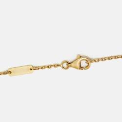 Pre Owned Van Cleef & Arpels Vintage Alhambra Mother of Pearl 18k Yellow Gold Necklace